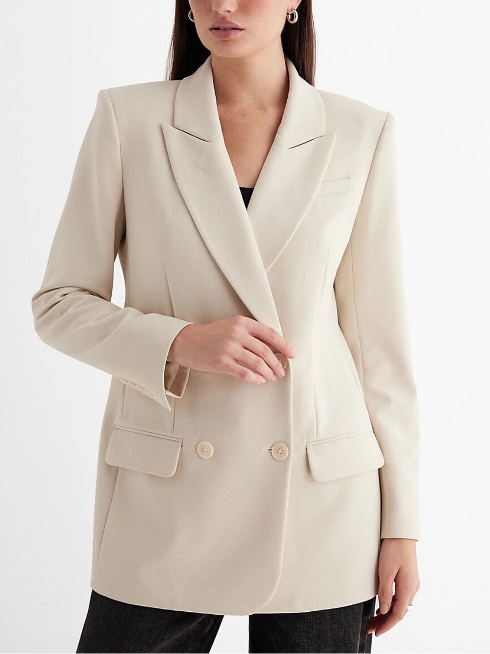 Express Cream Double-Breasted Blazer NWT Medium